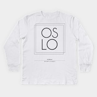 Oslo City typography 2 Kids Long Sleeve T-Shirt